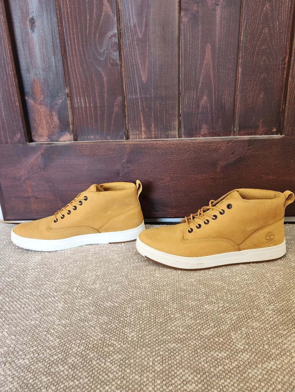 Timberland Mens Davis Square Leather Lace Up Chukka Boots Nubuck Wheat Y2K, 9.5
